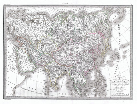 Historic Map : Lapie Map of Asia, 1832, Vintage Wall Art