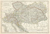 Historic Map : Black Map of The Austrian Empire, 1844, Vintage Wall Art