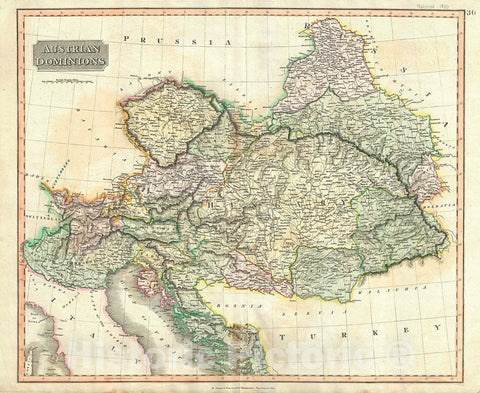 Historic Map : Thomson Map of The Austrian Empire, 1817, Vintage Wall Art