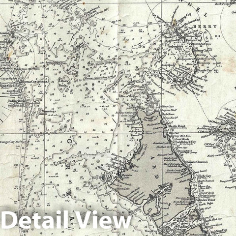 Historic Map : Imray Antique Map or Blueback Nautical Chart of The Bahamas and Florida, 1872, Vintage Wall Art