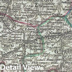 Historic Map : Meyer Map of Belgium and Luxembourg, 1853, Vintage Wall Art