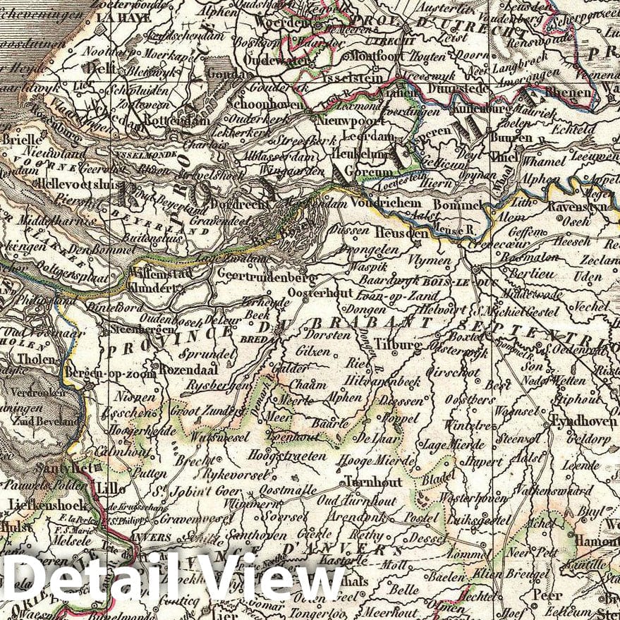 Historic Map : Lapie Map of The Kingdom of Belgium and Holland, 1833, Vintage Wall Art