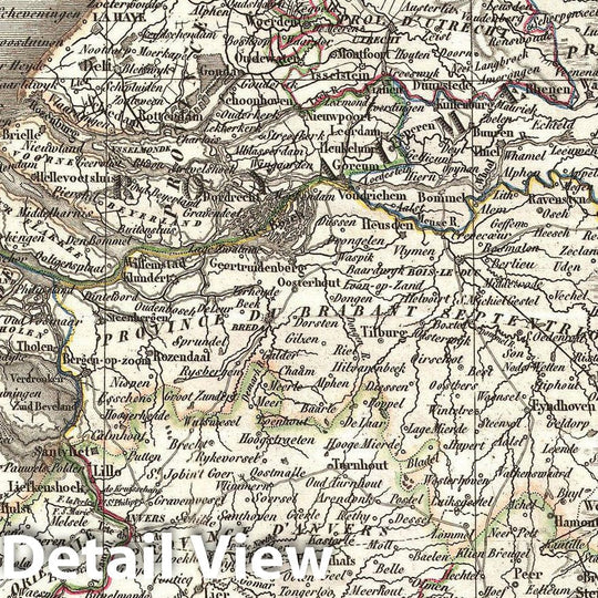 Historic Map : Lapie Map of The Kingdom of Belgium and Holland, 1833, Vintage Wall Art
