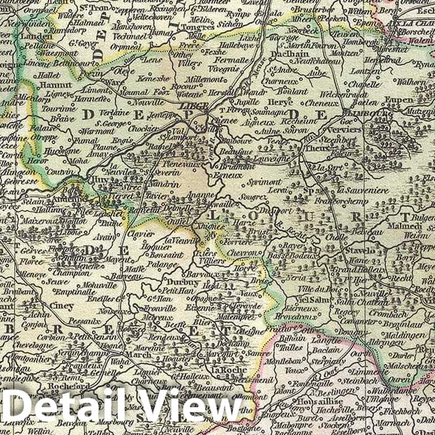 Historic Map : Thomson Map of Belgium and Luxemboug, 1817, Vintage Wall Art
