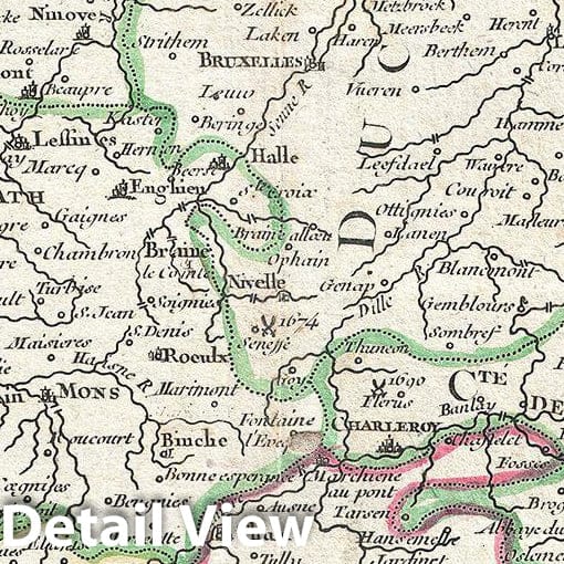 Historic Map : Janvier Map of Belgium and Luxembourg, Version 2, 1783, Vintage Wall Art