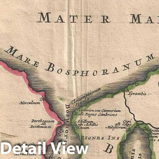 Historic Map : Sanson/Mortier Map of The Kerch Strait with Crimea and Russia, 1705, Vintage Wall Art