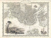 Historic Map : John Tallis Map of Boston, Massachusetts, 1851, Vintage Wall Art