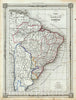 Historic Map : Duvotenay Map of The Empire of Brazil, 1852, Vintage Wall Art