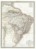 Historic Map : Lapie Map of Brazil, 1829, Vintage Wall Art