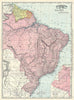Historic Map : Rand McNally Map of Brazil and Guiana, 1892, Vintage Wall Art
