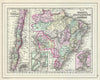 Historic Map : Bradley Map of Chile, Brazil, Bolivia, Paraguay and Uruguay, 1887, Vintage Wall Art