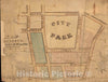 Historic Map : Manuscript Survey Map of Commodore Berry Park, Near Navy Yard, Brooklyn, New York, 1836, Vintage Wall Art