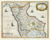 Historic Map : Hondius Map of Northern Calabria (Southern Italy), 1621, Vintage Wall Art
