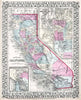 Historic Map : Mitchell Map of California, 1867, Vintage Wall Art