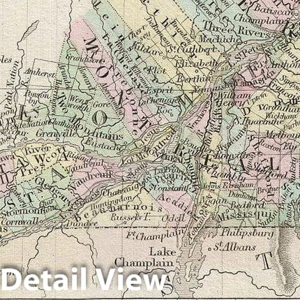 Historic Map : Black Map of Canada, 1851, Vintage Wall Art