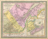 Historic Map : Mitchell Map of Quebec, Lower Canada or Canada East, 1849, Vintage Wall Art