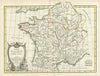 Historic Map : Bonne Map of Gaul (Gallia) or France in Ancient Roman Times, 1773, Vintage Wall Art