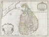 Historic Map : De L'Isle Map of Ceylon or Sri Lanka, 1782, Vintage Wall Art