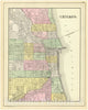 Historic Map : Mitchell Plan or Map of Chicago, Illinois, 1890, Vintage Wall Art