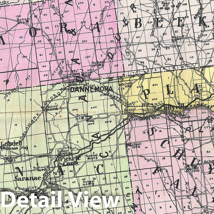 Historic Map : Century Map of Clinton County, New York, 1912, Vintage Wall Art