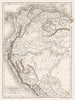 Historic Map : Black Map of Colombia, Ecuador, Venezuela and Peru, 1844, Vintage Wall Art