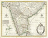 Historic Map : Delisle Map of Southern India, 1745, Vintage Wall Art