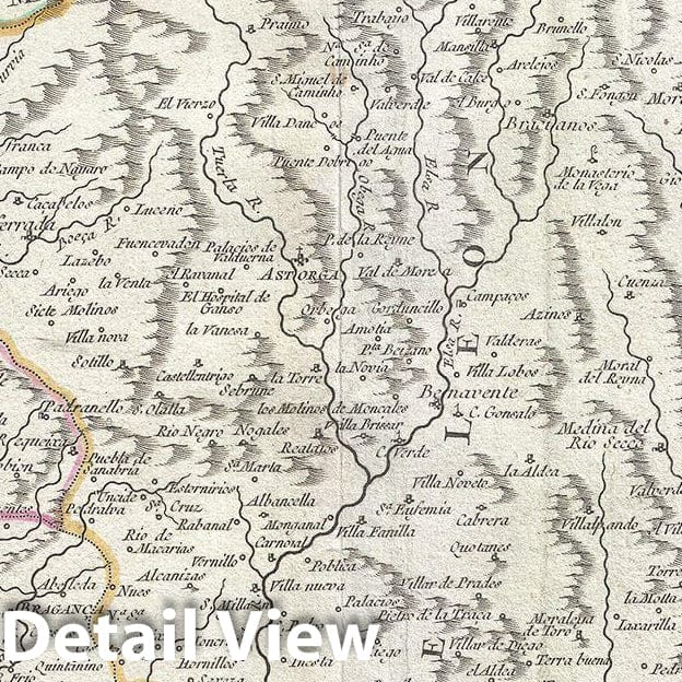 Historic Map : Vaugondy Map of Northwest Spain (Old Castile, Leon, Galicia, Biscay, Navarre), 1752, Vintage Wall Art