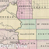 Historic Map : Bradley Map of Dakota, 1887, Vintage Wall Art