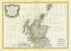 Historic Map : Bonne Map of Scotland, 1771, Vintage Wall Art