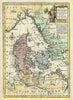 Historic Map : Bowen Map of Denmark, 1747, Vintage Wall Art