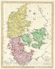 Historic Map : Wilkinson Map of Denmark and Holstein, 1793, Vintage Wall Art