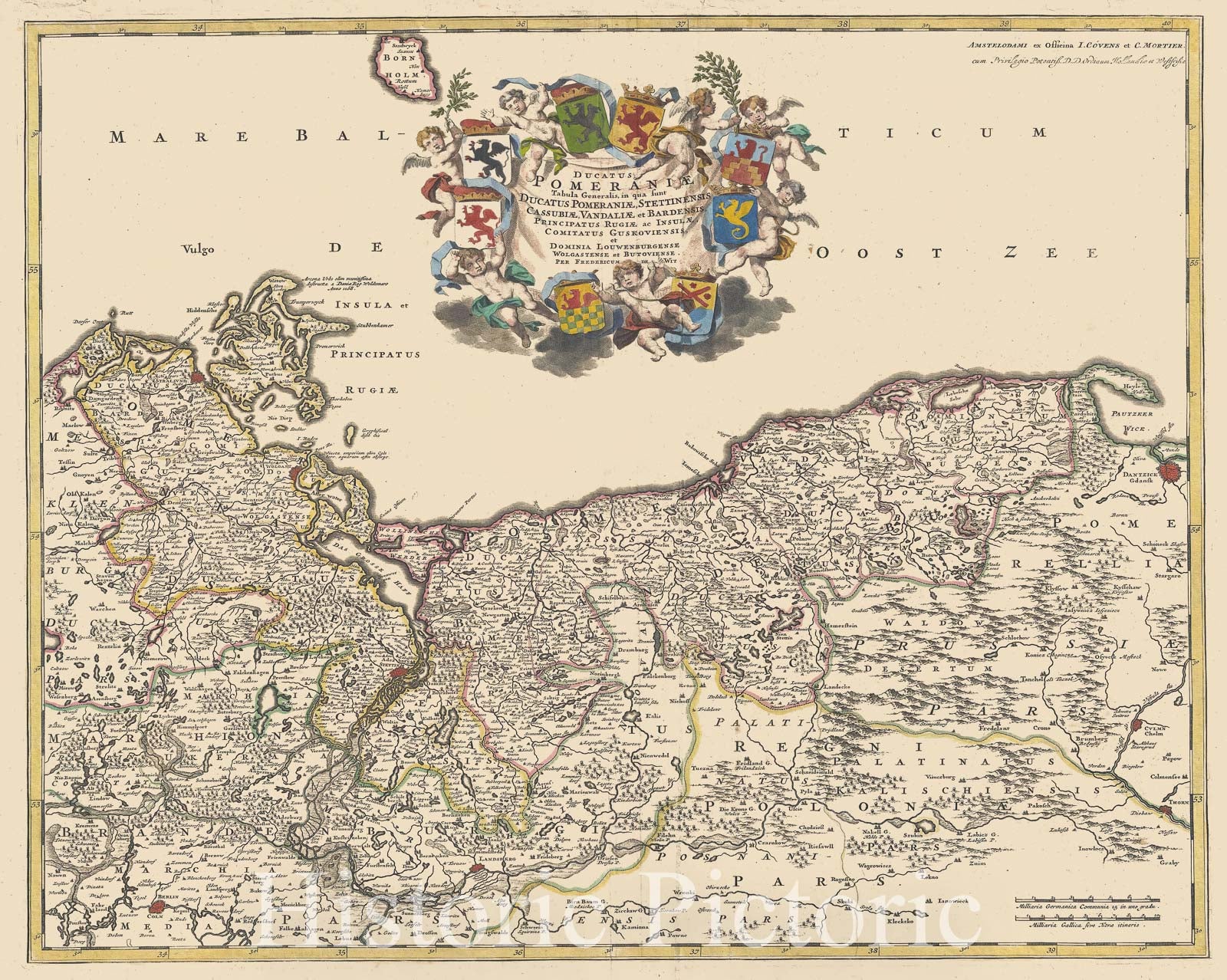 Historic Map : De Wit Antique Map of Pomerania, Germany and Poland, 1721, Vintage Wall Art