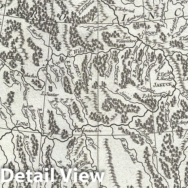 Historic Map : Vaugondy Map of Eastern Russia, Siberia (Russian Empire), 1750, Vintage Wall Art