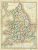 Historic Map : Butler Map of England, 1822, Vintage Wall Art