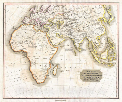 Historic Map : Thomson Map of Conquests of Mohammed (Asia, Africa, Arabia), 1829, Vintage Wall Art