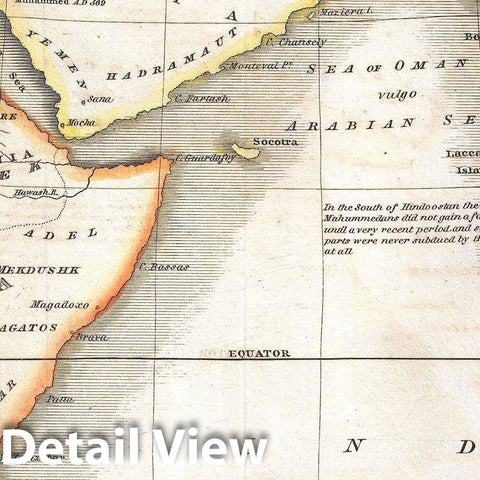 Historic Map : Thomson Map of Conquests of Mohammed (Asia, Africa, Arabia), 1829, Vintage Wall Art