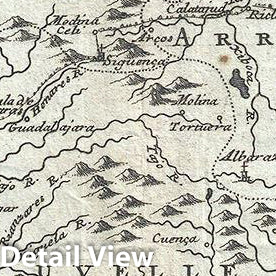 Historic Map : De Fer Map of Spain and Portugal, 1701, Vintage Wall Art