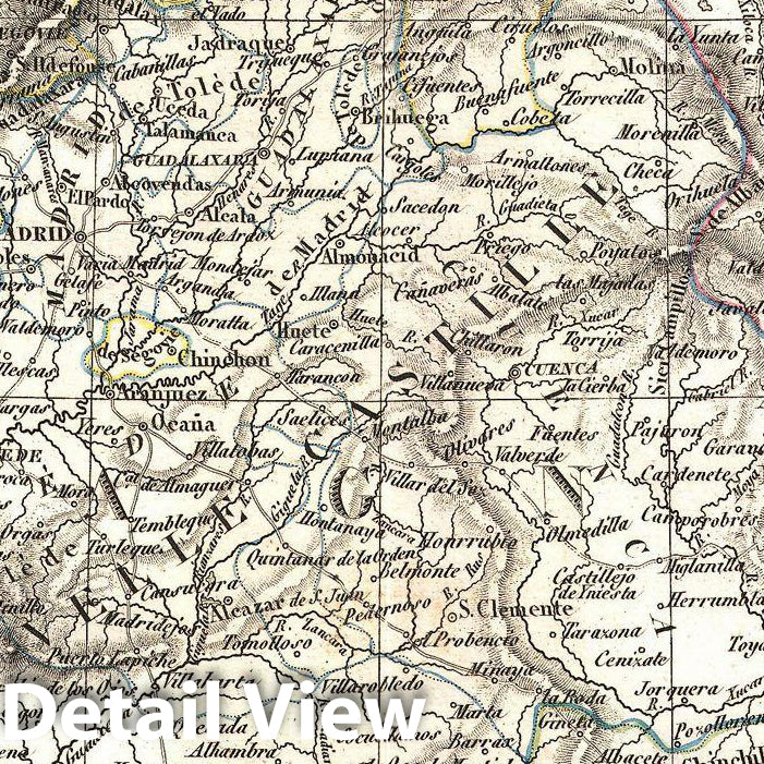Historic Map : Lapie Map of The Peninsula Including Spain and Portugal, 1831, Vintage Wall Art