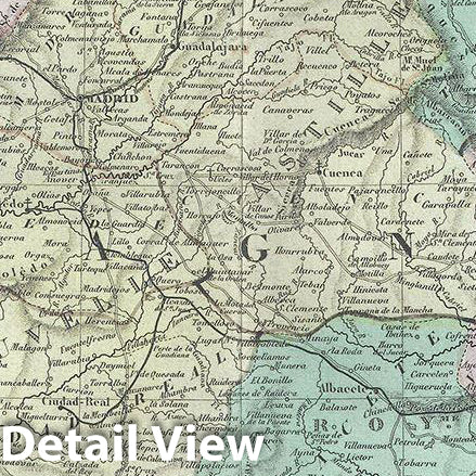 Historic Map : Tardieu Map of Spain and Portugal, 1874, Vintage Wall Art