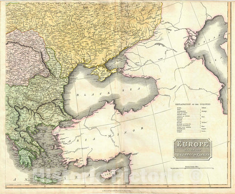 Historic Map : Thomson Map of Greece, The Balkans and Ukraine, 1817, Vintage Wall Art