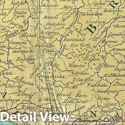 Historic Map : Seale Map of Flanders (Belgium, Holland and Luxemburg), 1760, Vintage Wall Art