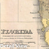 Historic Map : Mitchell Map of Florida, 1849, Vintage Wall Art