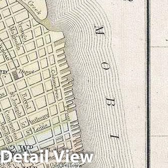 Historic Map : Mitchell Map of Florida (w/Mobile, Alabama Inset), 1867, Vintage Wall Art