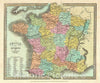 Historic Map : Burr Map of France in Departments, 1832, Vintage Wall Art