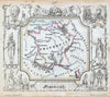 Historic Map : Lowenberg Whimsical Antique Map of France, 1846, Vintage Wall Art