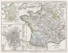 Historic Map : Spruner Map of France from 1461 to 1610, 1854, Vintage Wall Art