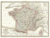 Historic Map : Lapie Map of France in Military Departments and Divisions, 1829, Vintage Wall Art