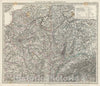 Historic Map : Stieler Antique Map of Northeastern France, 1873, Vintage Wall Art