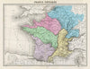Historic Map : Migeon Physical Map of France, 1878, Vintage Wall Art