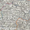 Historic Map : Meyer Map of France, 1849, Vintage Wall Art